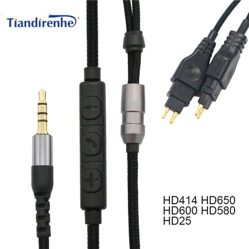 For Sennheiser Headphone Replacement Cable HD414 HD650 HD600 HD580 HD25 Headset Stereo Soft Upgrade Audio Cable