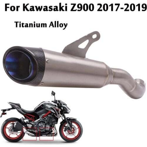 For Kawasaki Z900 2017 2018 2019 Titnaium Alloy Exhaust Pipe Mid Link Tube Connection Tail Muffler Slip On Motorcycle Modified