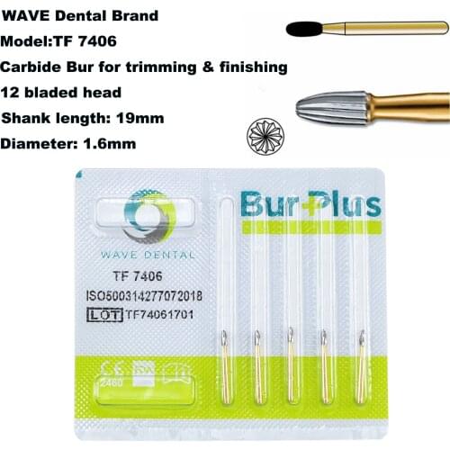 WAVE Dental Gold plated Trimming Finishing Bur T series TF 7004 7406 7714 7902