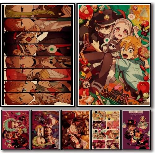 WTQ Canvas Painting Anime Posters Toilet Bound Hanako Kun Retro Poster Wall Decor Wall Art Picture Room Decor Home Decor