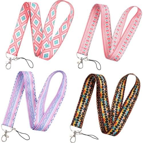 YA316 Bohemian Style Keychains Accessory Mobile Phone USB ID Badge Holder Keys Strap Tag Neck Lanyard For Girls For Girls Gift