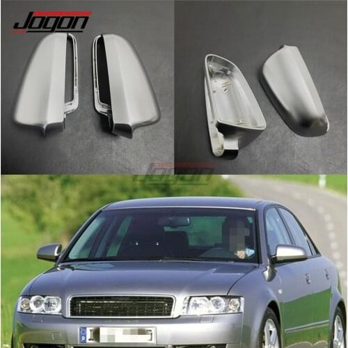 2pcs Replace Silver For AUDI A4 B7 A6 C6 2003- 2007 S4 Car Mirror Side Wing Rear View Cover Caps Shell Case Trim Accessories