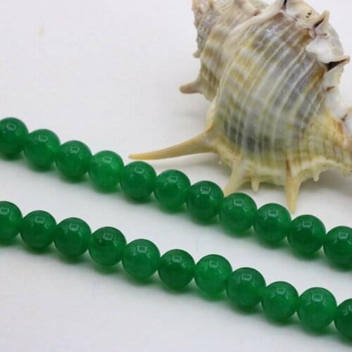 6mm Green chalcedony round shape loose beads DIY stone women suitable for making design wholesale 15"