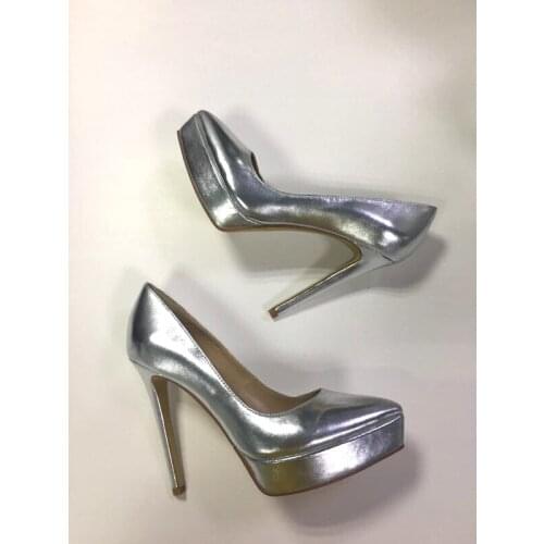 Sestito 2019 The Hottest Woman Patent Leather Thick Platform Dress Office Shoes For Ladies Spring Slip-on Super High Heels Pumps