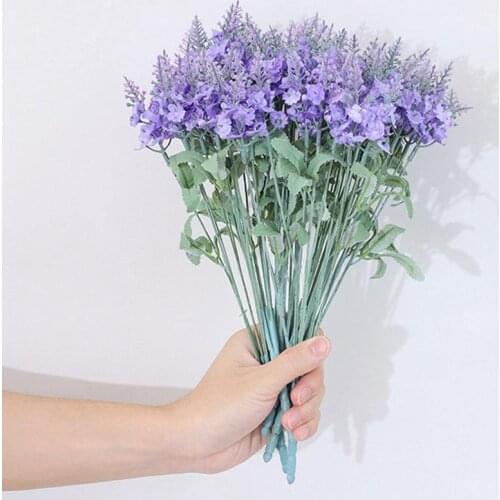 1 Bouquet Plastic Flower Romantic Provence Christmas Artificial Flower Lavender Home Decoration Wedding Party Garden Decor