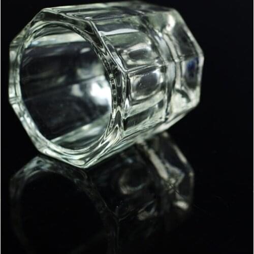 1Pc Crystal Glass Dish Octagon Bowl Cup Crystal Glass Dish Nail Art Tools for Acrylic Liquid Powder Nail Art Tools