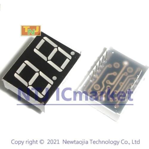 10 PCS 2 Digit 0.56 inch 7 Segment LED Display, Red or Green, Common Anode or Cathode, 2 bits,10 Pins