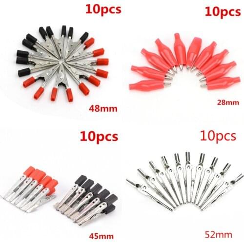 10Pcs/Lot 52mm 48mm 45mm 28mm Test Clips Stainless Steel Alligator Crocodile Cable Lead Screw Fixing Use In Stereo Applications