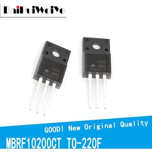 10PCS/LOT TO-220F MBRF10200CT SCHOTTKY DIODE MBR10200CT 10200CT TO220F B10200G 20A 100V New Original Good Quality