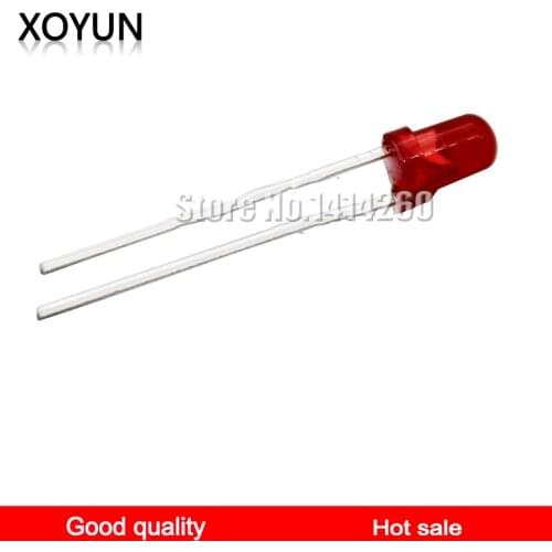 100pcs/lot 3MM red hair red LED luminous tube light emitting diode Red LED