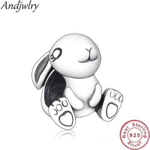 2020 Fit Charms Bracelets Silver 925 Original Nini the Rabbit Charm 925 Sterling Silver DIY Jewelry Berloque