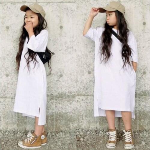 2021 Korea style girls dress fashion cotton spring summer girls dresses 2-8 years YX381