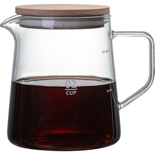 300mL/500mL glass water pitcher Heat-resistant Glass Pitcher with Lid Household Teapot Glass Coffee Jug for Coffee Hot Tea #W0