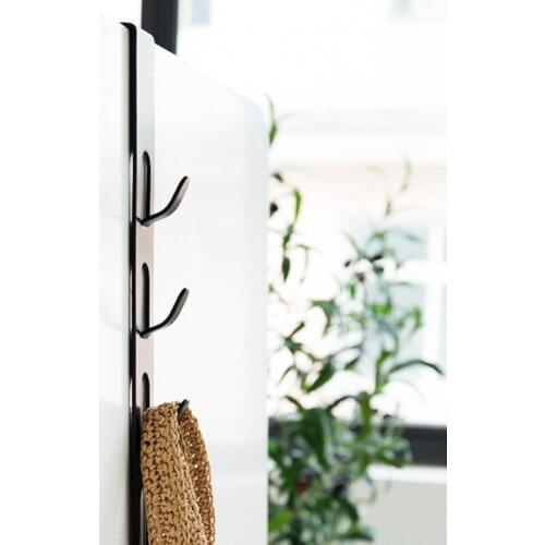 4 Hooks Iron Stainless Steel Door Hooks Clothes Hanger Kitchen Hanger on Wardrobe Back Type Strong Practical Hanger Door Hanger