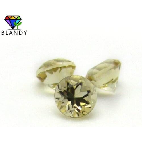 500pcs/lot 1.0-3.5mm Loose Natural Crystal Stone Beads Round Cut Light Color Citrines For Jewelry