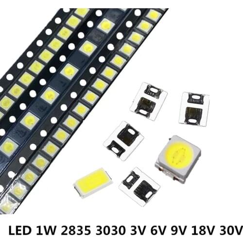 1020PCS SMD LED 2835 5730 Chips 0.5W 1W 3V 6V 9V 18V 30V beads light White 130LM Surface Mount PCB Light Emitting Diode Lamp