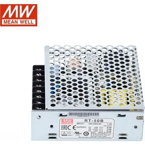 MEAN WELL RT-50B 50W Triple Output Switching Power Supply 110V/220V AC to 5V 12V -12V DC 4A 2A 0.5A Power Unit Transformer