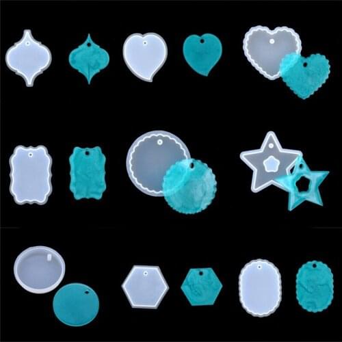 Heart Keychain Molds Crystal Uv Resin Jewelry Accessories Making Tools Diy Star Pendant Silicone Mold Handmade Gift