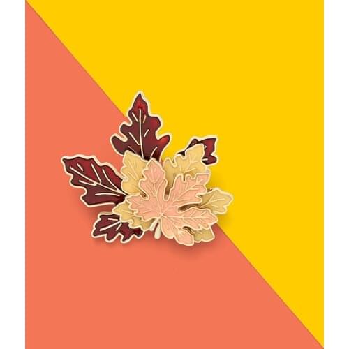 Maple Leaf Soft Enamel Pin Custom Multi-layer Brooches Bag Lapel Pin Cartoon Plant Jewelry Gift for Kids Friends
