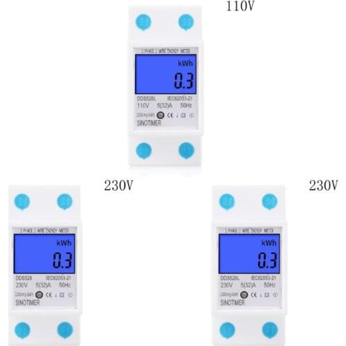 DDS528L Digital Energy Meter Single Phase 110/230V 50Hz Din Rain Mounting KWH