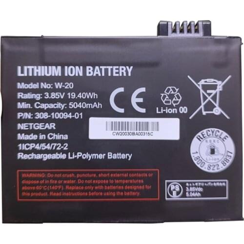For NETGEAR Nighthawk M5 MR5100 MR5200 W-20 Wireless Router 3.85V 5040mAh Lithium Rechargeable Batteries
