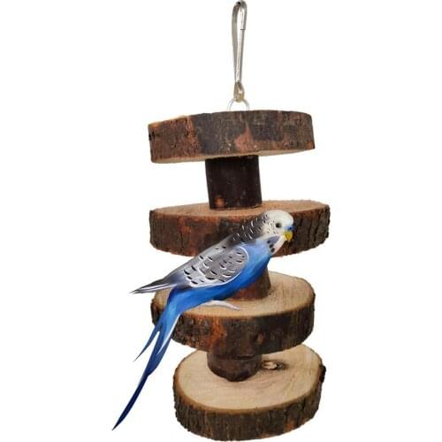 Pet Hamster Chinchilla Teeth Grinding Hanging Wooden Cage Bite Chew Molar Toy