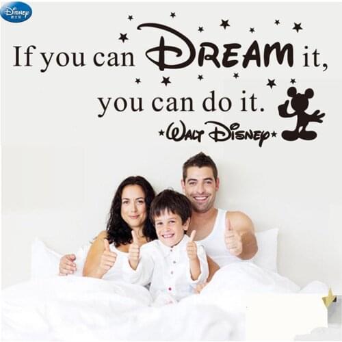 If You Can Dream It You Can Do It Letters Disney Wall Stickers for Kids Room Decals Typeface Vinyl Wallpaper Mural Bedroom Decor