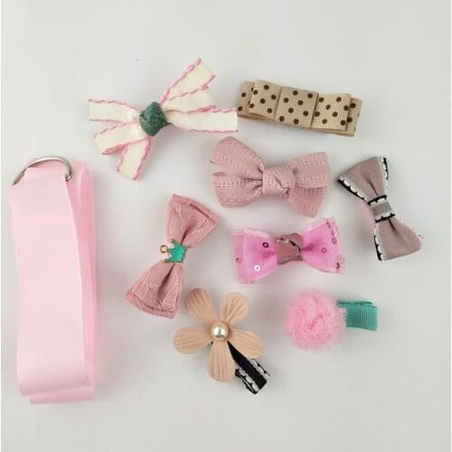 Hot Sale 1set korean cute style bowknot hair bands Children hair clips kids girls hair accessories Beautiful Barrette