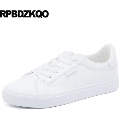 Walking Trainers Ladies Lace Up Comfy Round Toe Sneakers White Flats Designer 2018 Cheap Shoes China Casual Women Spring Autumn