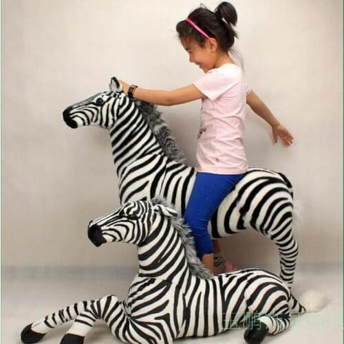 Simulation of Zebra Model Plush Toy Doll Large Cute Animal Childrens Birthday New Year Gifts for Men and Women