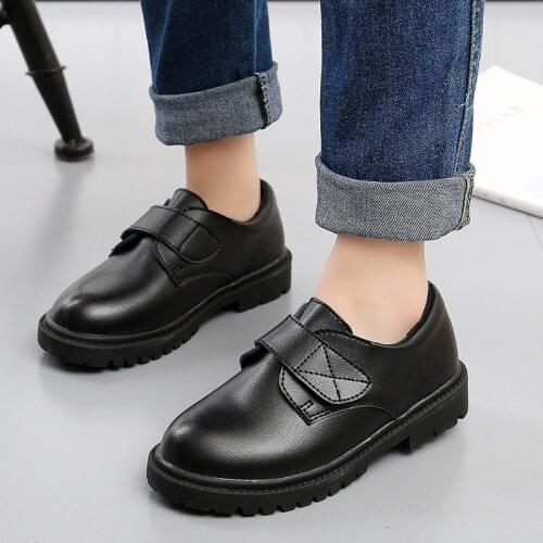 Girls British Style Student Shoes Boys Leather Shoes Soft Soles Autumn 2021 New Childrens Shoes Non-slip Breathable Fashion