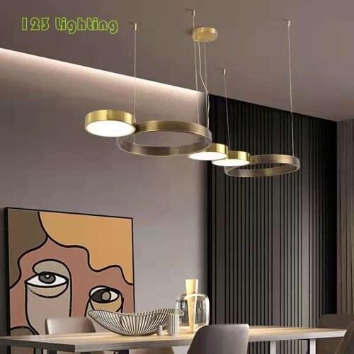 Round Ring LED Pendant Lights Restaurant Bar Cofe Shop Hanging Light Fixtures Cord Adjustable Home Art Deco Dropshipping