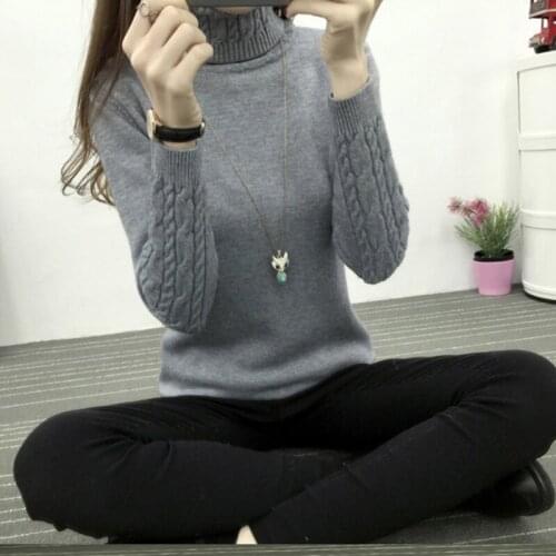 14-20 years old girls autumn winter knitted sweater coat thick warm high-necked Weave Korean fashion quality childrens clothing