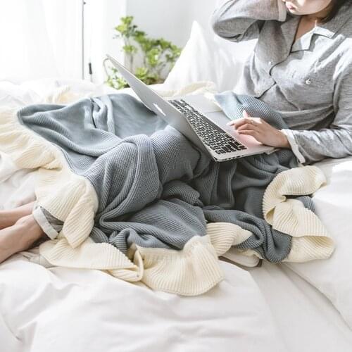 New Ruffled Blanket Knitted Leisure Blanket Single Napping Blanket Household Air Conditioning Blanket