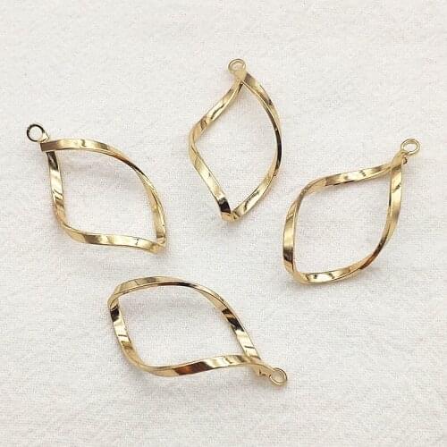 New Arrival! 26x19mm 100pcs Copper Twisted Oval Charm for Handmade Necklace Earring DIY Parts Jewelry Findings & Components