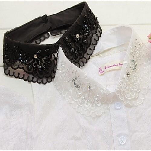 New Fashion Arrived Women removable ladies multilayer Collocation Shirt False Ribbon Discount Bow Color decorative stand collar