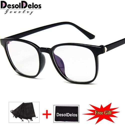 Retro Clear Lens Glasses Frame Women Vintage Eyewear Frame for Near Sight Men Clear Pink Blue Black PC Spectacle Frames