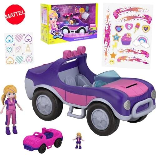 Original Polly Pocket Princess Girl Doll Car Toy Mini Polly Luxury Wagon Suit Girls Nesting Dolls Toys for Children Gift Boneca