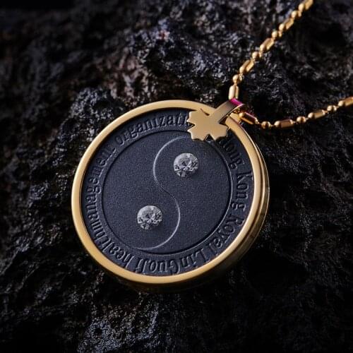 Scalar Energy Volcanic Lava Stone Necklace Stainless Steel Round Pendant for Men Woman Health Tourmaline Jewelry