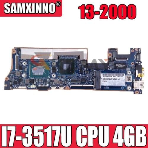 High quality For HP ENVY SPECTREXT 13-2000 motherboard 689958-001 QCU00 LA-8554P With SR0N6 I7-3517U CPU 4GB 100% working well