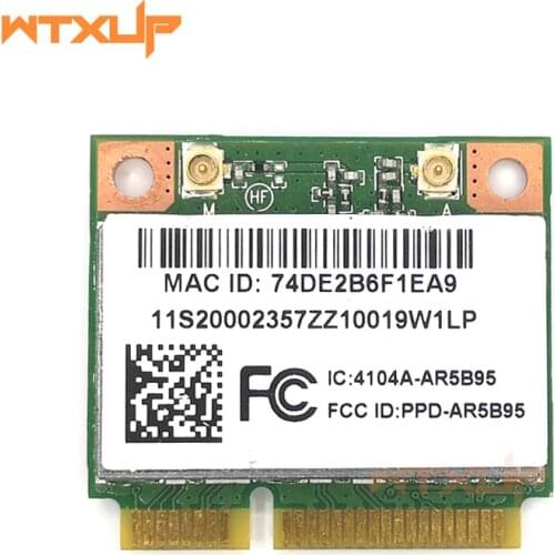 Atheros AR5B95 AR9285 802.11B/G/N 150Mbps Half Mini PCI-E WiFi Wireless Card For Lenovo IdeaPad Z380 Z385 Z580 Z585 G555 G560
