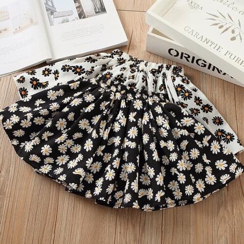 2-8 Y Toddler Girls Skirts Summer New Kids Elastic Waitst Flower Skirt 2021 Baby Fashion Draped Skirts for Girls Baby Clothes