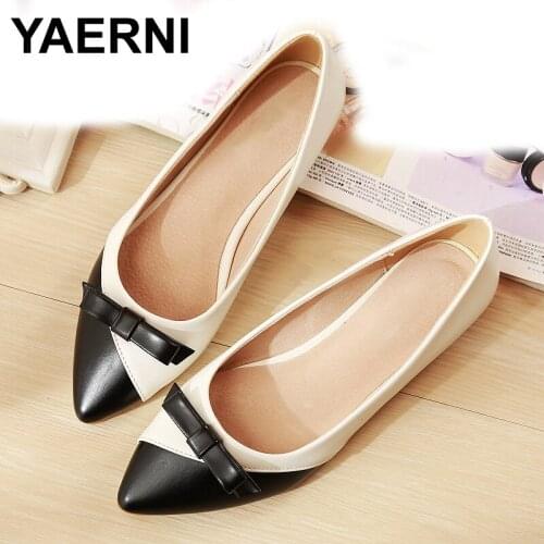 YAERNI 2019 autumn new fashion simple color matching casual shoes women comfortable wild flat shoes C295