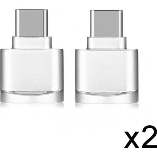 Zihan 2pcs USB 2.0 Type C USB-C to Micro SD SDXC TF Card Reader Adapter for Laptop & Cell Phone