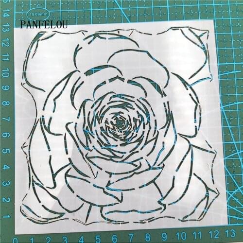 13*13cm blossom scrapbook stencils spray plastic mold shield DIY cake hollow Embellishment printing lace ruler valentine