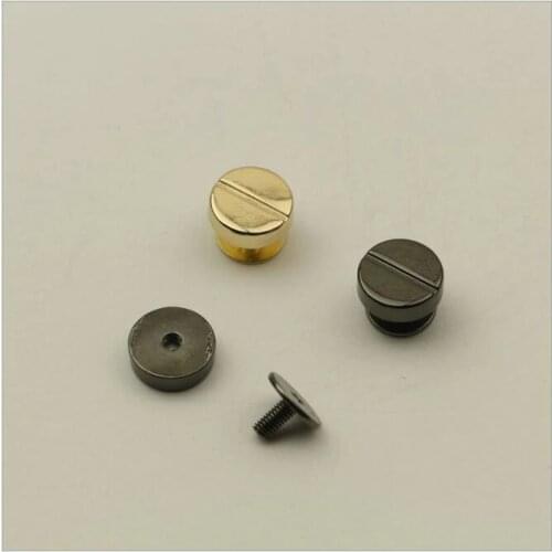 20 PCS/lot) DIY hand leather luggage bag bottom circular plane decorative screw willow nail metal accessories