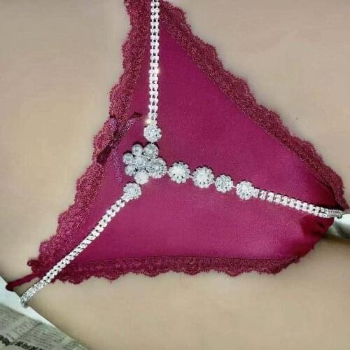 2021 sexy round Rhinestone body chain mesh jewelry tassel waist womens underwear crystal underwear thong Belly Chain Jewelry