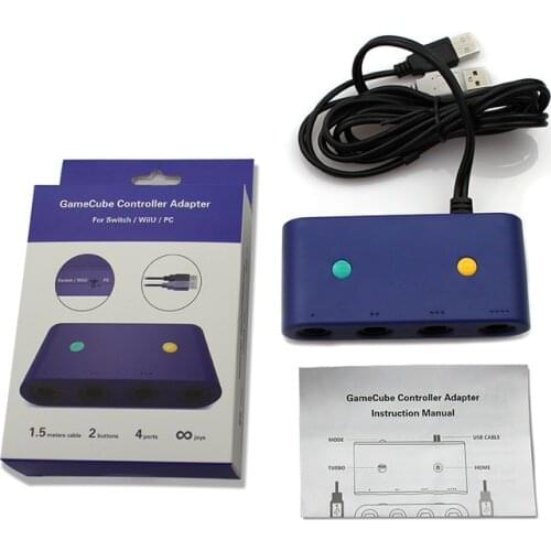 4 Ports USB for GameCube Controller Adapter Converter 1.5m Cable 2 Buttons for Nintend Switch/UWii & PC Gamepad Super Smash Bro
