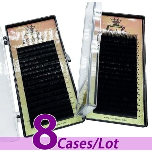 8pcs/lot Newest style premium 16 rows 8-20mm high quality super soft natural mink eyelash with eyelash packaging box for beauty