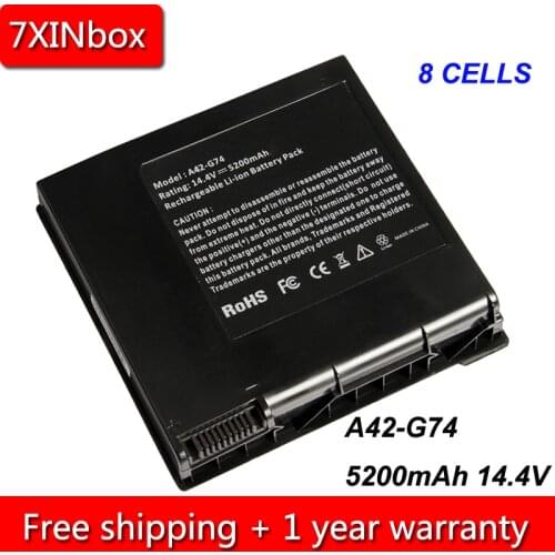 7XINbox 8cell 5200mAh 14.4V A42-G74 Laptop Battery For Asus G74 G74J G74JH G74S G74SW G74SX Series ICR18650-26F LC42SD128